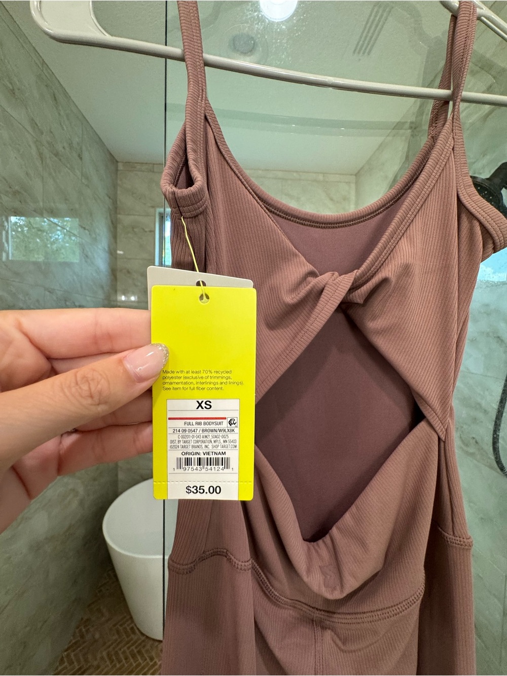 Target Dusty Rose Twisted-Back Ribbed Bodysuit - XS